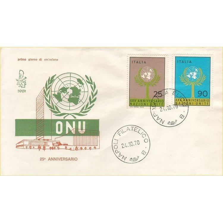 ITALIA 1970 FDC (Venetia) Anniversario Onu