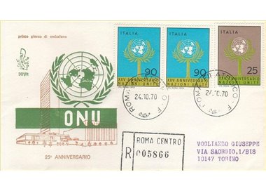 ITALY 1970 FDC (Venice) UN Anniversary collected