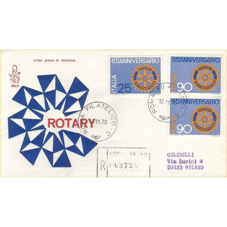 ITALY 1970 FDC (Venetia) Rotary collection