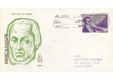 ITALY 1970 FDC (Venice) Saverio Mercadante amp