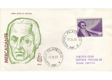 ITALY 1970 FDC (Venice) Saverio Mercadante ord