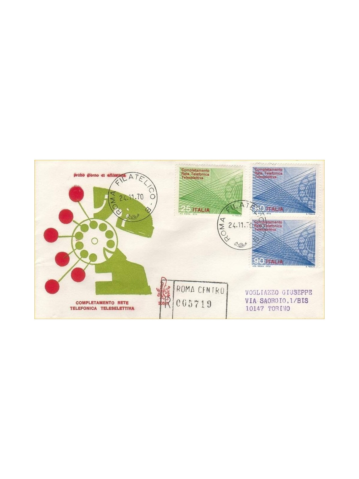 ITALY 1970 FDC (Venice) Collective television network