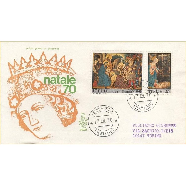 ITALIA 1970 FDC (Venetia) Natale racc