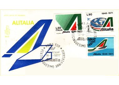 ITALIA 1971 FDC (Venetia) Anniversario Alitalia