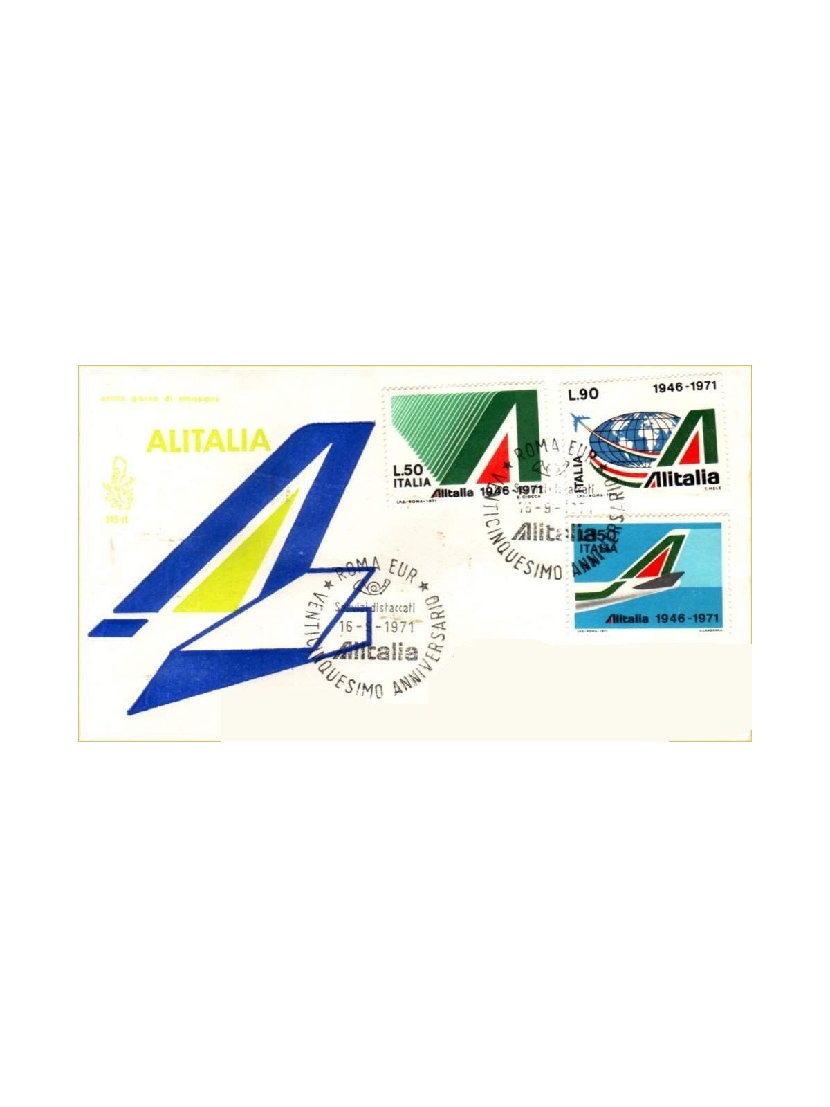 ITALIA 1971 FDC (Venetia) Anniversario Alitalia