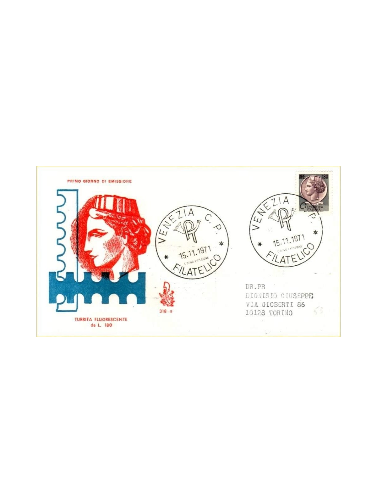 ITALY 1971 FDC (Venetia) Siracusana collection