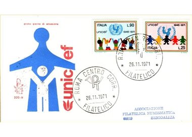 ITALY 1971 FDC (Venice) Anniversary Unicef ord