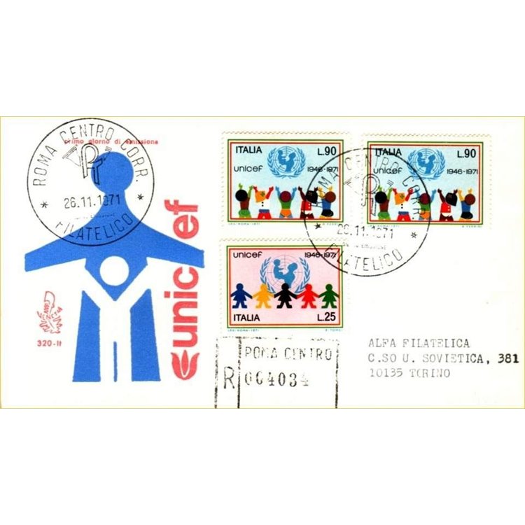 ITALY 1971 FDC (Venice) Anniversary Unicef collection