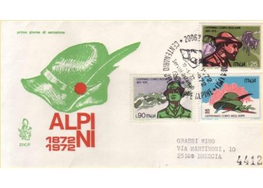 ITALIA 1972 FDC (Venetia) Corpo degli alpini racc