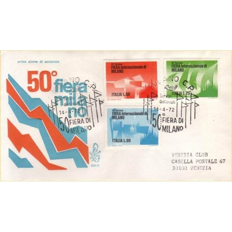 ITALY 1972 FDC (Venice) Milan Fair ord mi