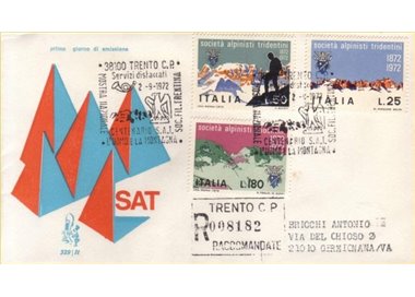 ITALY 1972 FDC (Venetia) Tridentine mountaineers racc tn