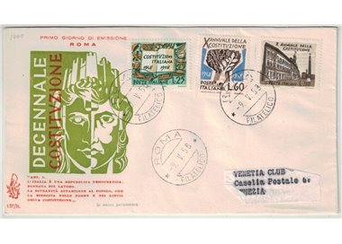 ITALY 1958 FDC (Venice) Tenth Anniversary of the Constitution