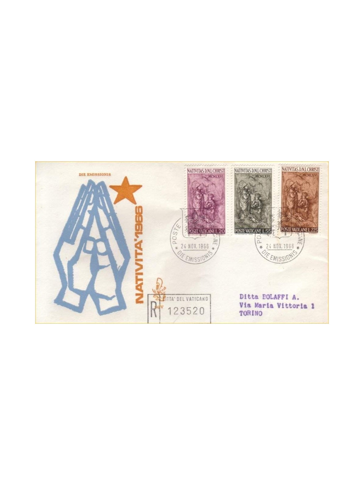 VATICAN 1966 FDC (Venice) Christmas collection