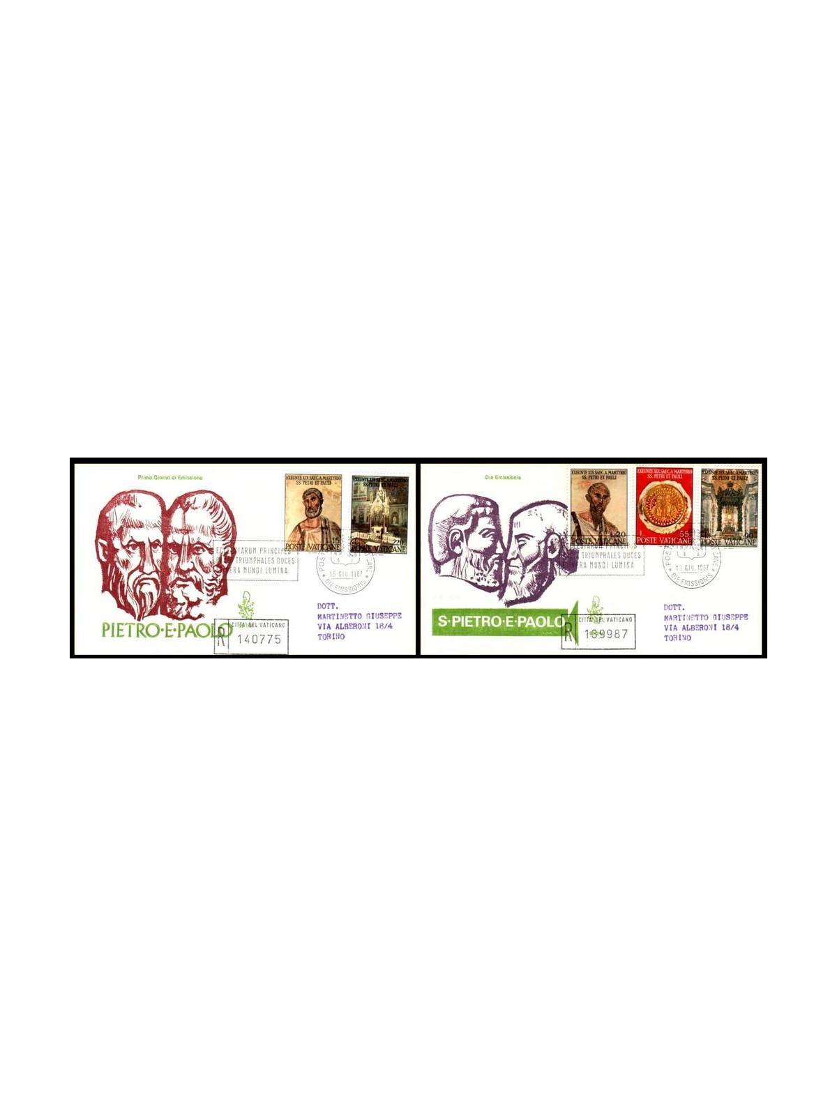 VATICAN 1967 FDC (Venice) Saints Peter and Paul collected