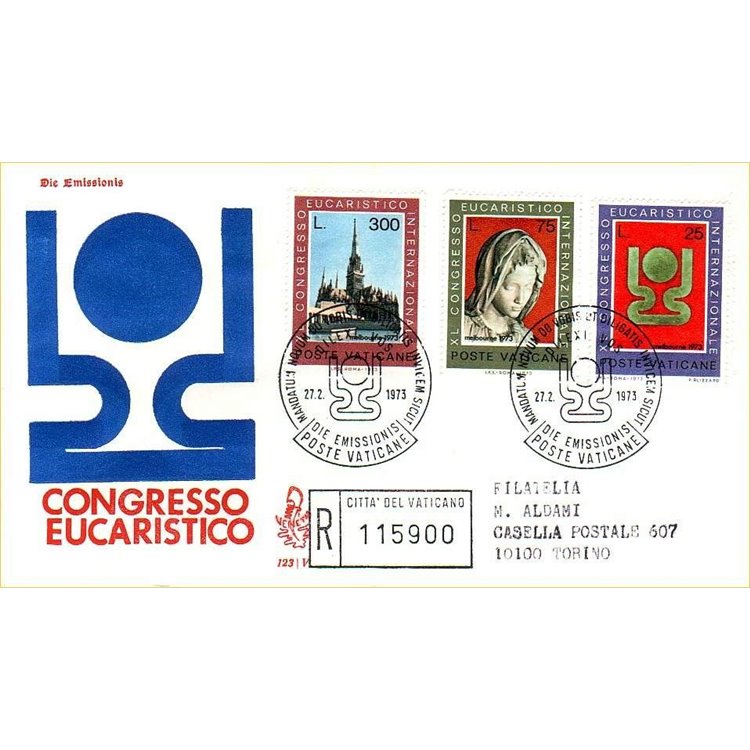 VATICAN 1973 FDC (Venice) Eucharistic Congress