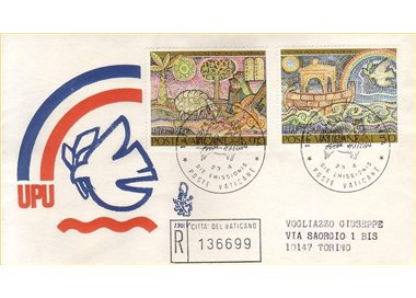 VATICANO 1974 FDC (Venetia) Centenario UPU rac