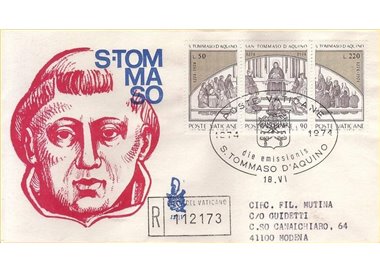 VATICANO 1974 FDC (Venetia) San Tommaso rac