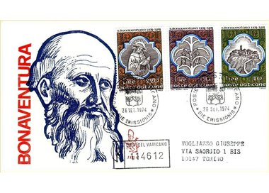VATICAN 1974 FDC (Venetia) San Bonaventura rac