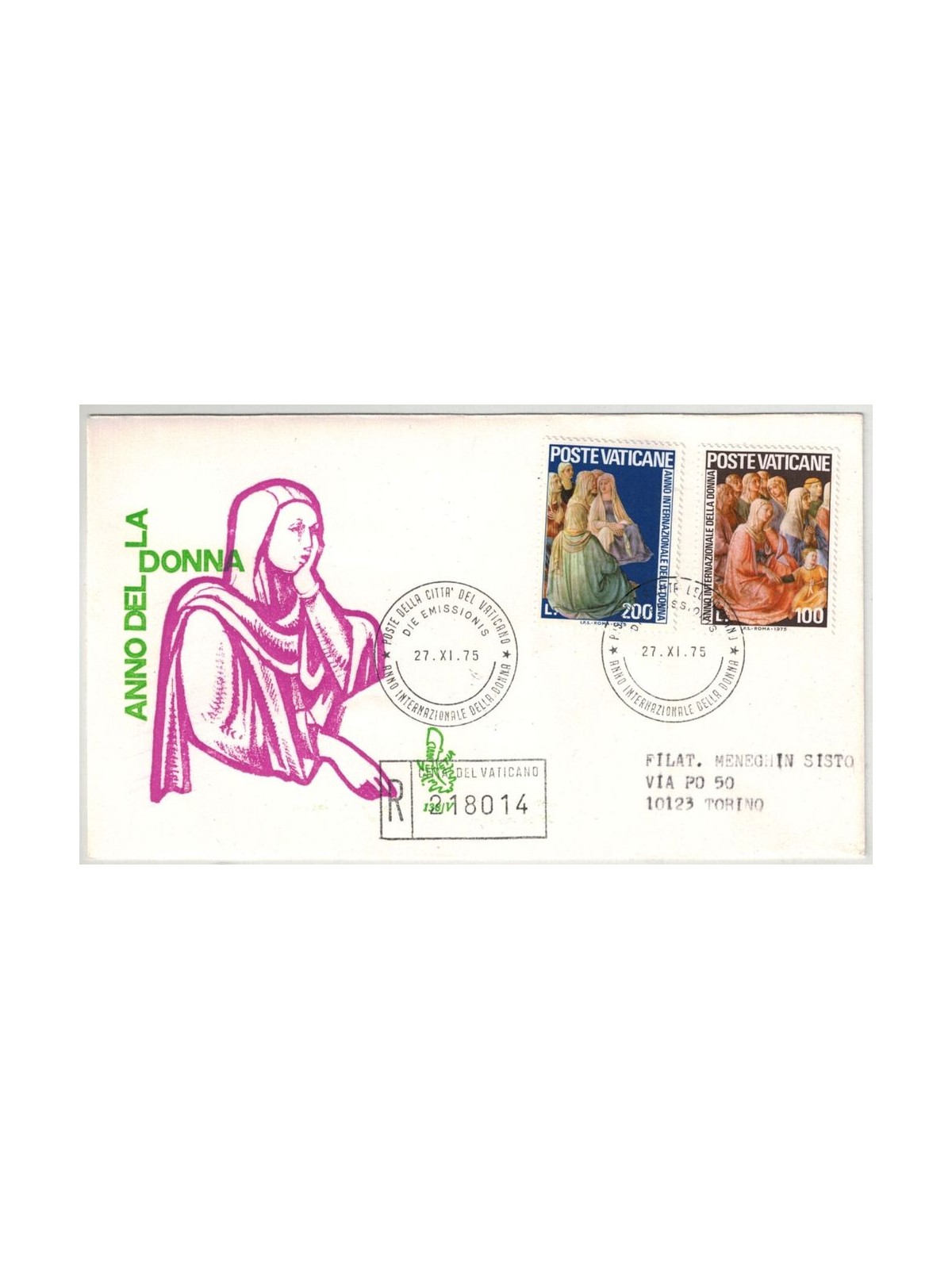 VATICANO 1975 FDC (Venetia) Anno della donna rac