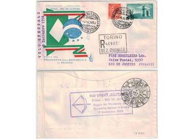 ITALIA 1958 FDC (Venetia) Volo Speciale racc