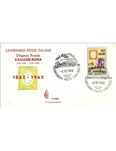 ITALIA 1962 FDC (Venetia) Diligenza postale Cagliari-Roma