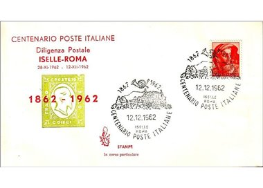 ITALY 1962 FDC (Venetia) Postal coach Iselle-Rome