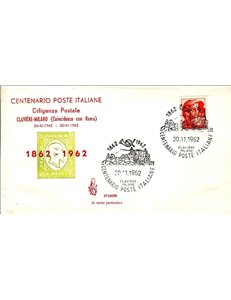 ITALIA 1962 FDC (Venetia) Diligenza postale Clavère-Milano