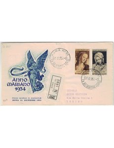 ITALIA 1954 FDC (Venetia) Anno Mariano racc