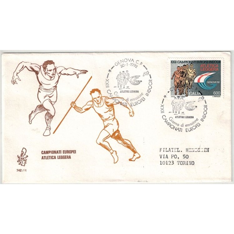 ITALY 1992 FDC (Venice) Athletics