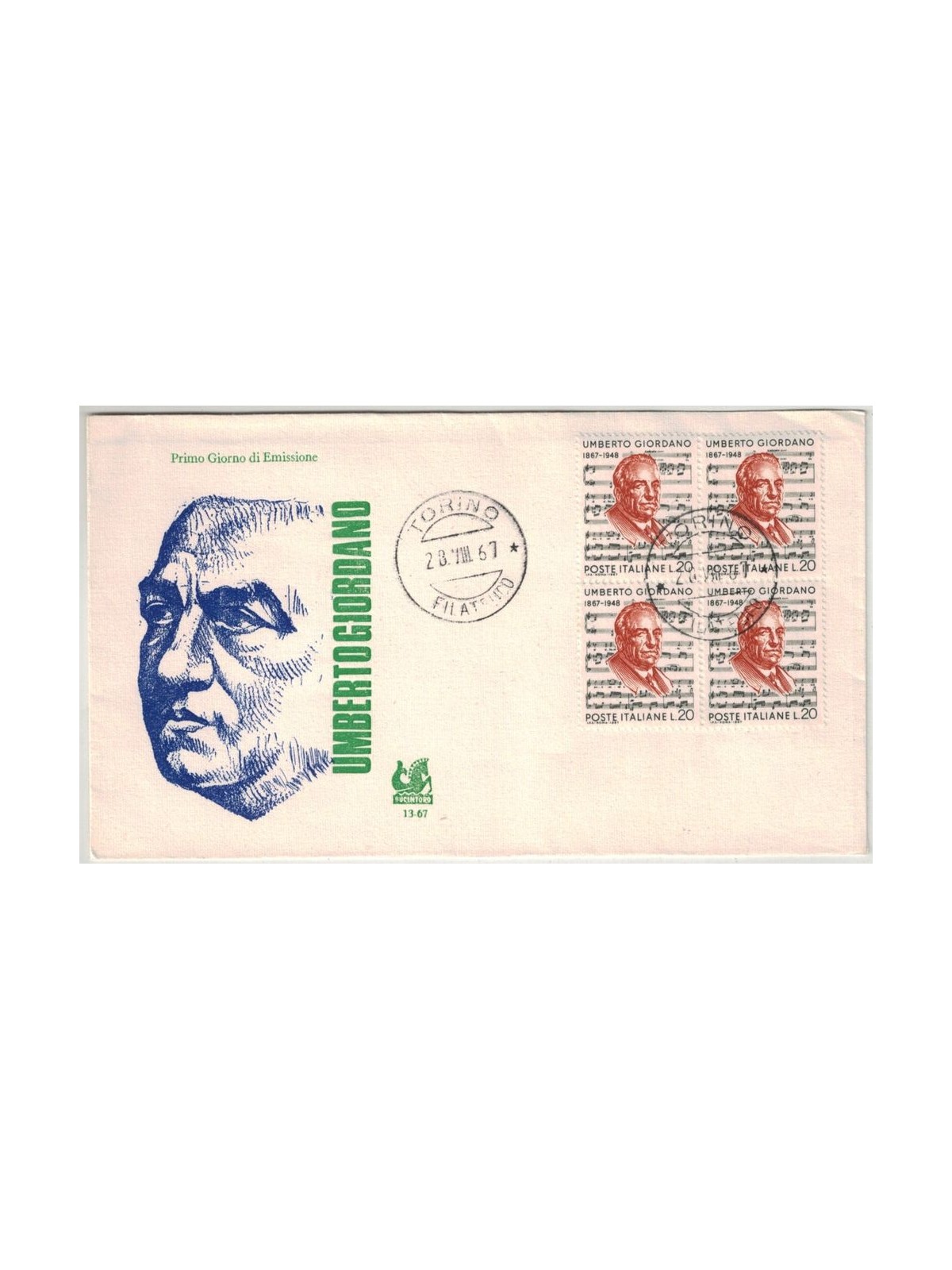 ITALIA 1967 FDC (Bucintoro) Umberto Giordano