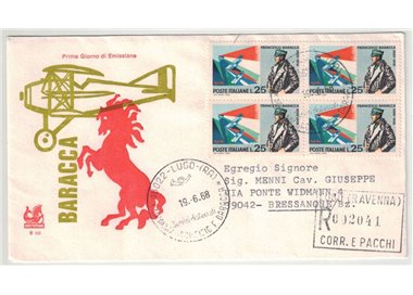 ITALIA 1968 FDC (Bucintoro) Anniversario Baracca