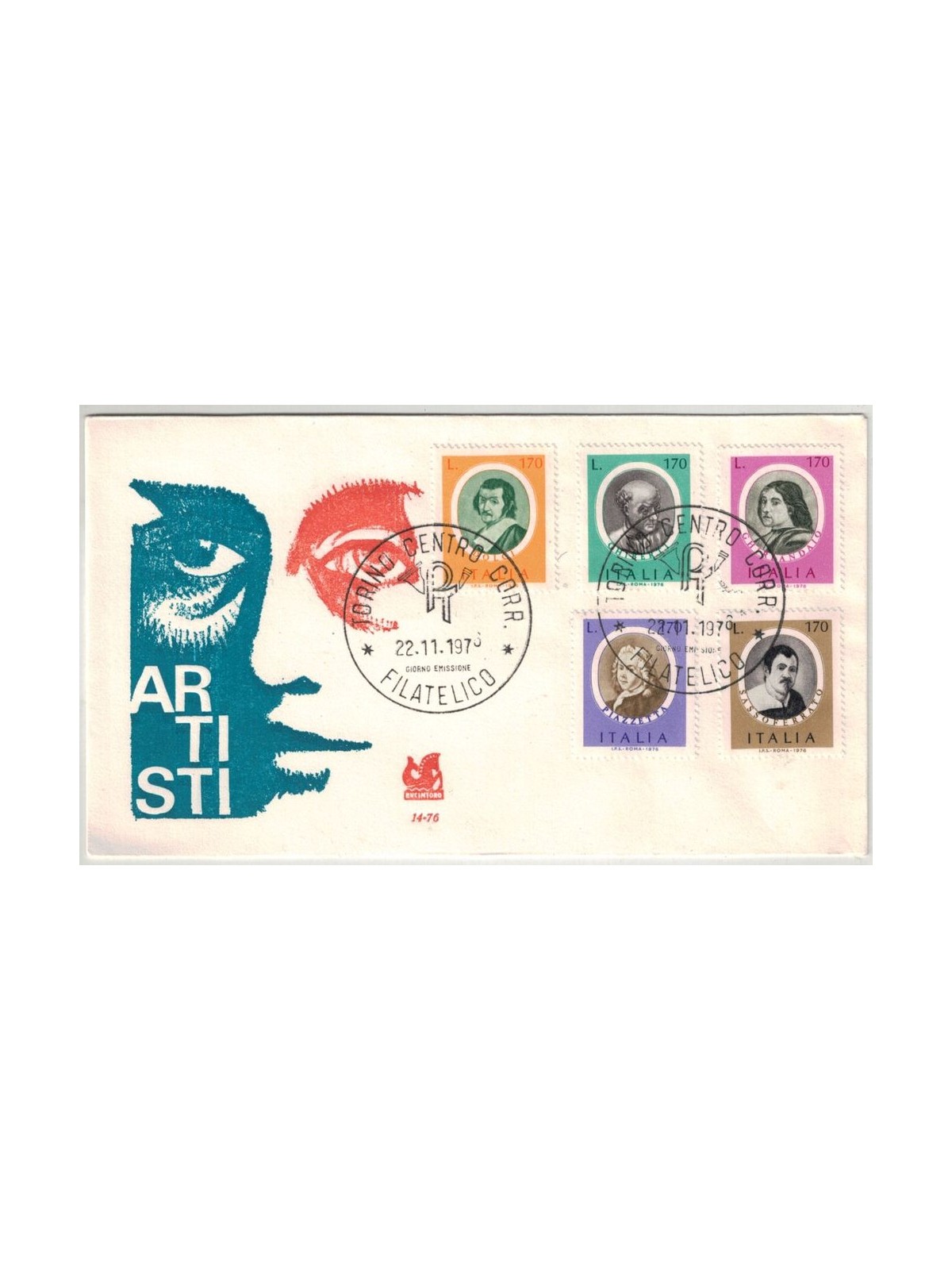 ITALY 1976 FDC (Bucintoro) Illustrious Men