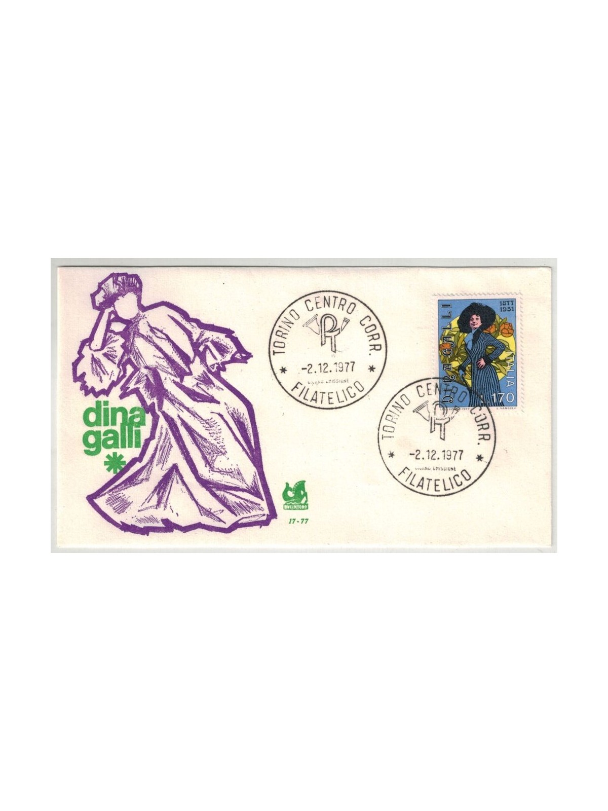 ITALIA 1977 FDC (Bucintoro) Dina Galli