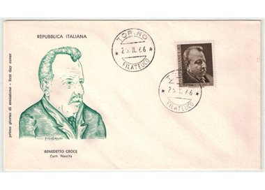 ITALIA 1966 FDC (Filagrano) Benedetto Croce
