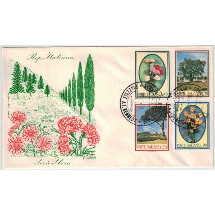 ITALIA 1966 FDC (Filagrano) Flora