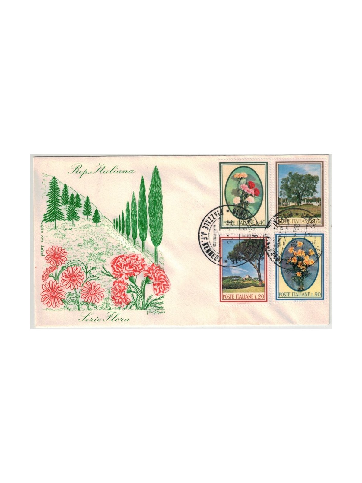 ITALIA 1966 FDC (Filagrano) Flora