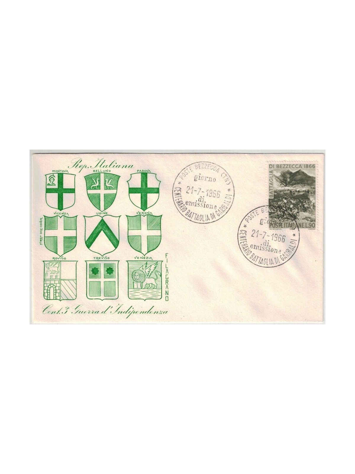 ITALIA 1966 FDC (Filagrano) Bezzecca