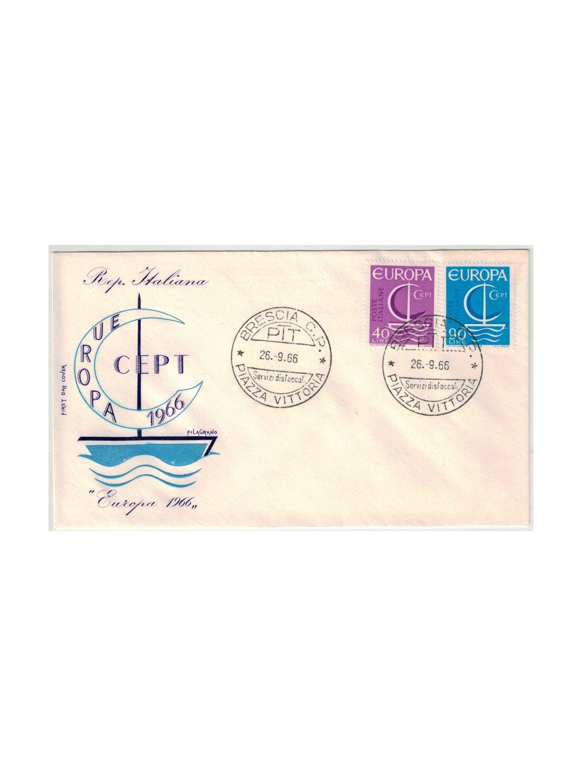 ITALIA 1966 FDC (Filagrano) Europa