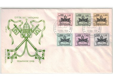FDC VATICANO 1968 Segnatasse 1 Busta Filagrano