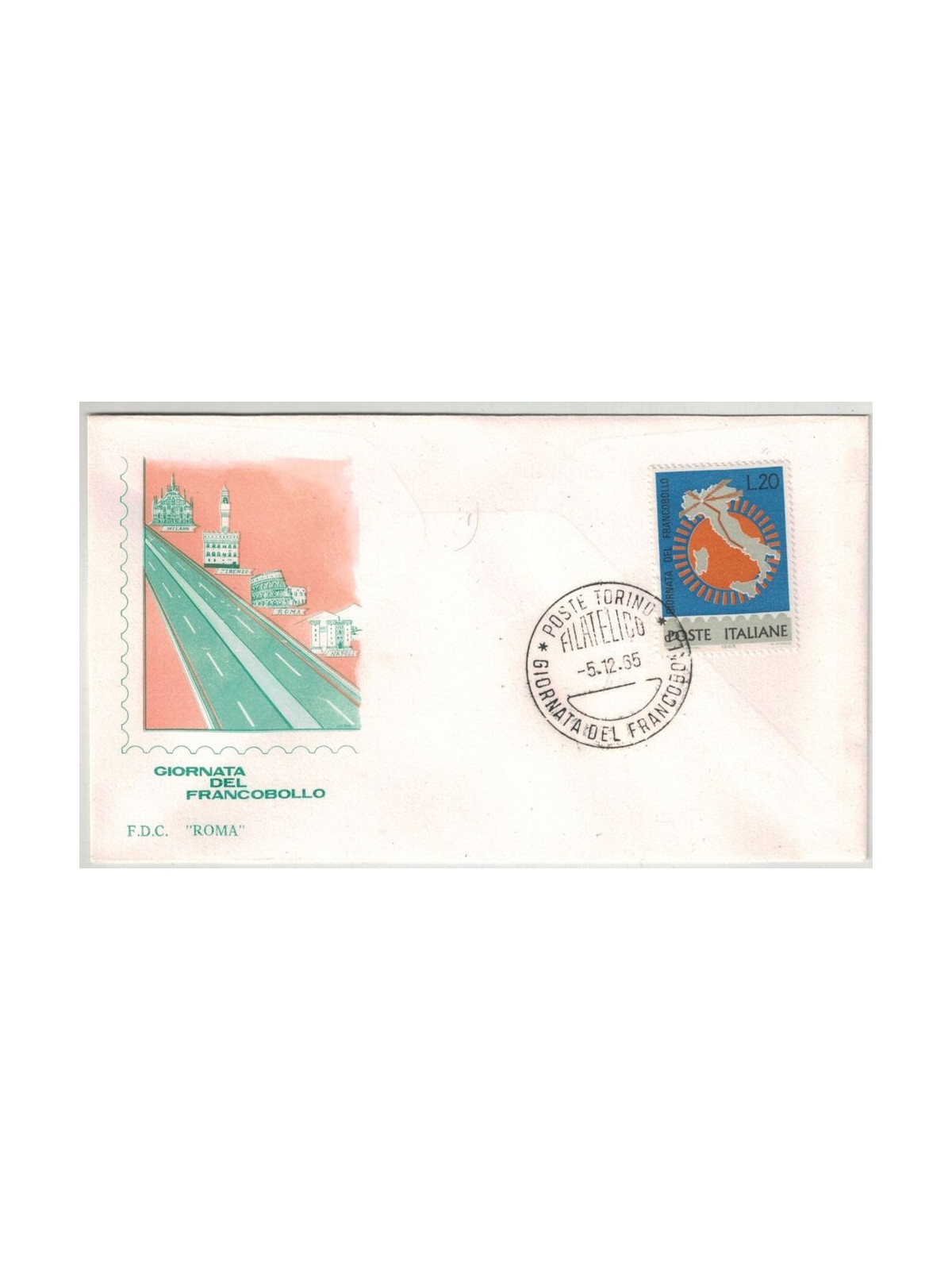 ITALY 1965 FDC (Rome) Stamp Day