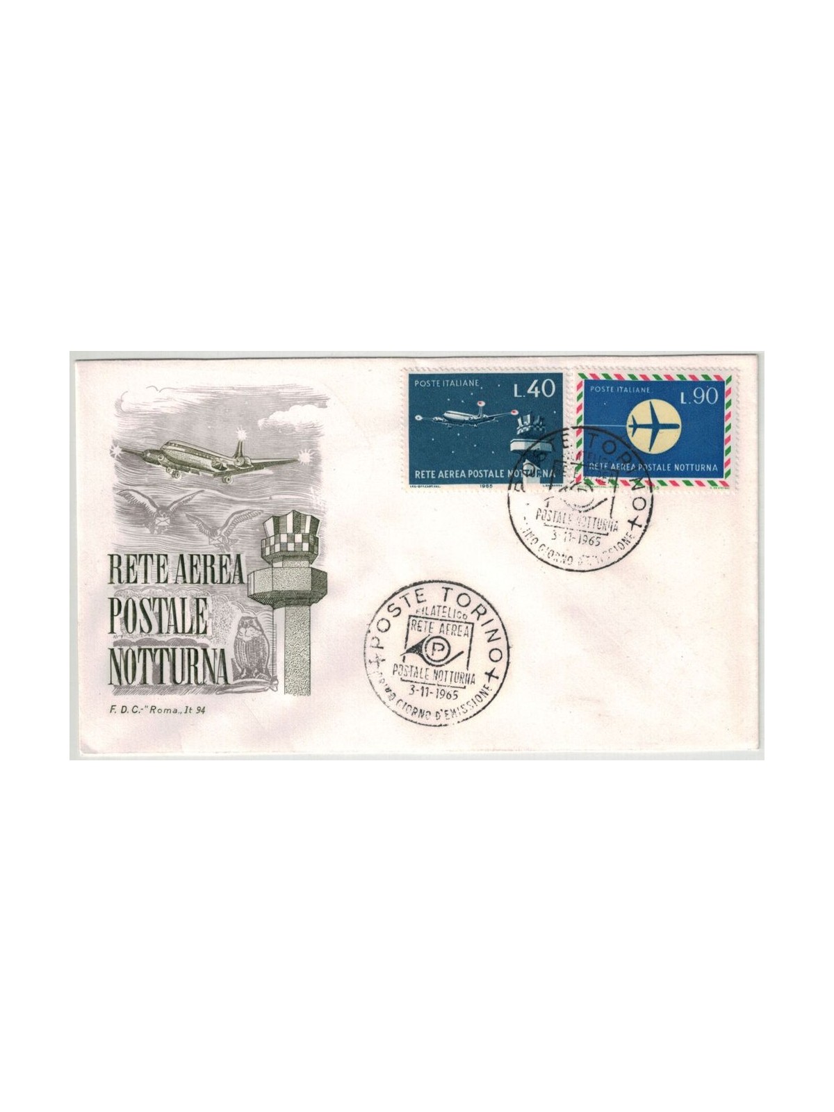 ITALIA 1965 FDC (Roma) Rete aerea postale