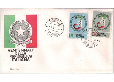ITALIA 1966 FDC (Roma) Ventennale repubblica
