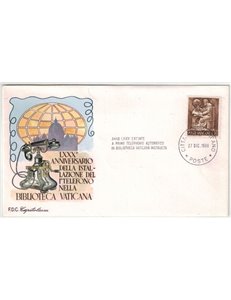 FDC VATICAN 1966 1st telephone in the Vatican Library 1 Capitolium Envelope