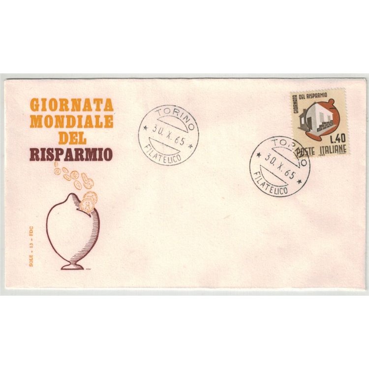 ITALIA 1965 FDC (Sole) Giornata del risparmio
