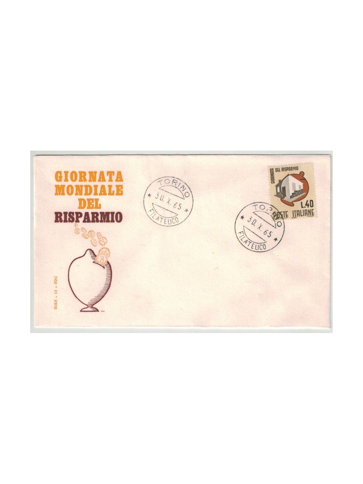 ITALY 1965 FDC (Sun) Savings Day