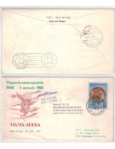 FDC VATICANO 1964 Dispaccio aereo speciale 1 Busta Serie del sole
