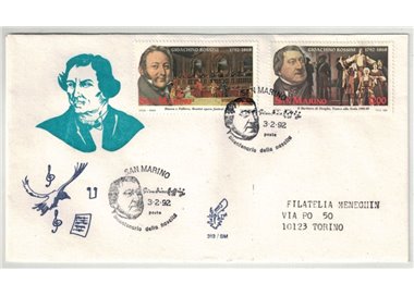 SAN MARINO 1992 FDC (Venice) Gioachino Rossini