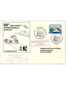 ITALIA 2014 Busta 65° Giro Aereo Internazionale di Sicilia