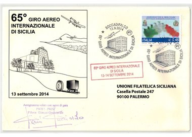 ITALY 2014 Envelope 65th International Air Tour of Sicily