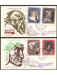 SAN MARINO 1965 FDC (Venetia) Dante Alighieri racc